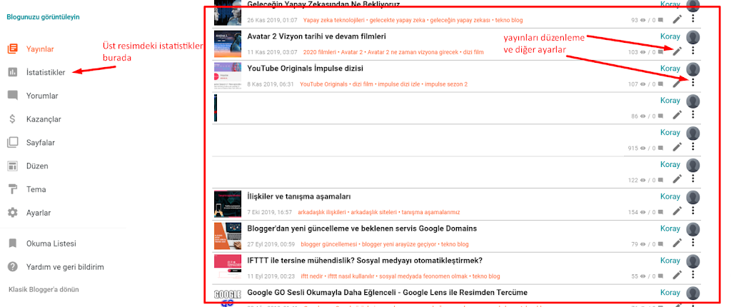 Blogger güncellemesi