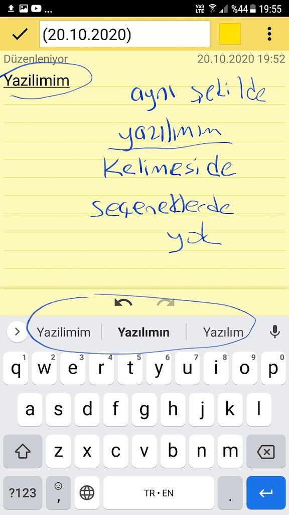 Telefon klavyeleri Türkçe hatalar