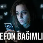 Telefon bağımlılığı ve uygulama tasarımını anlatan kapak görseli